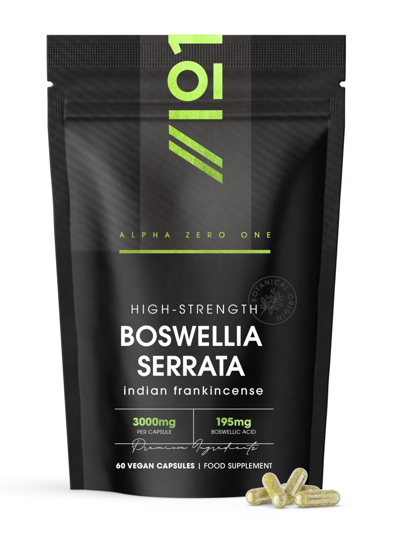 Boswellia Serrata Extract 3000mg â€“ 65% Boswellic Acid (150mg per Capsule) - 60 Capsules (2 Months Supply) â€“ Resealable and Recyclable Pouch by Alpha01